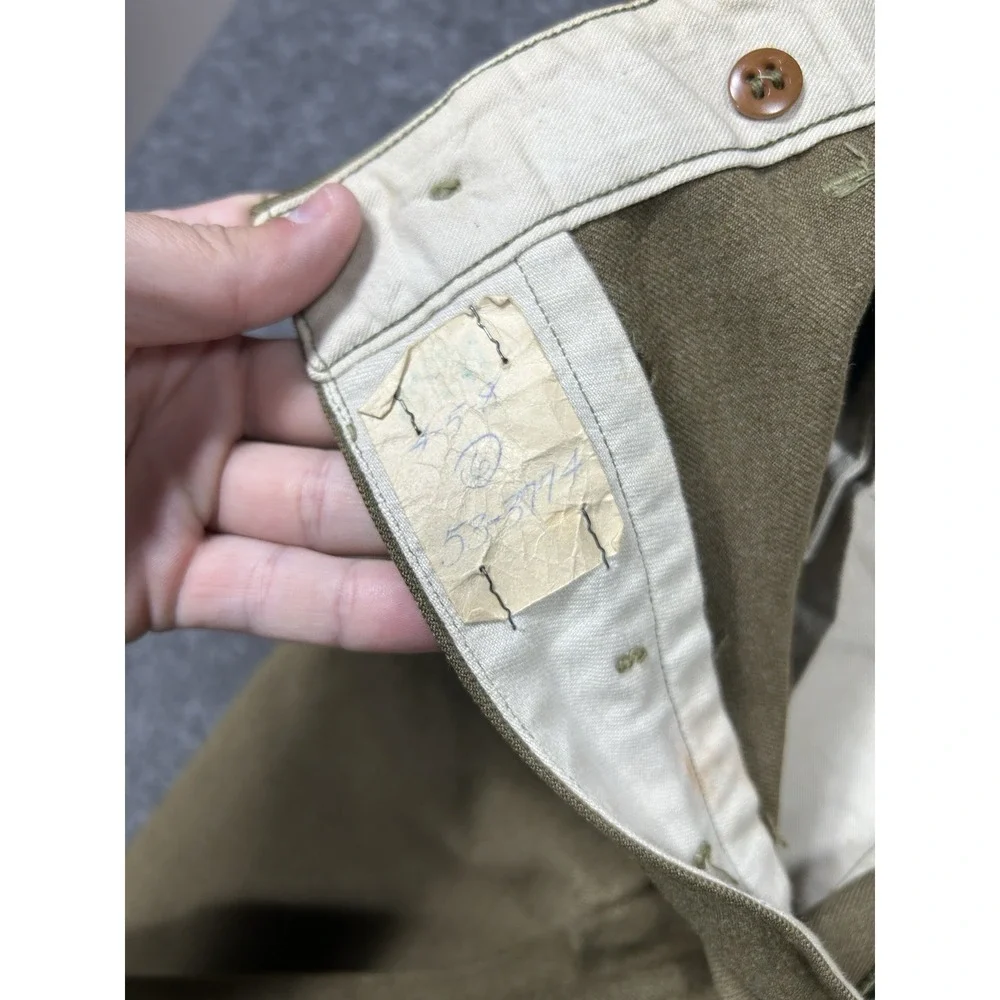 Vintage US Army M1937 Wool Trousers Pants Mens 33x33 (fits 32x31.5) OD WW2 40s
